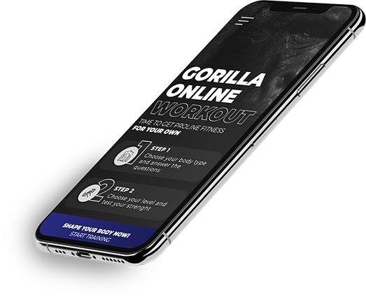 Mockup da app Blue Gorilla